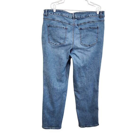 M Maurices Everflex Denim Jeans Blue Straight Leg Midrise Stretch Plus Size 22W - Picture 2 of 8